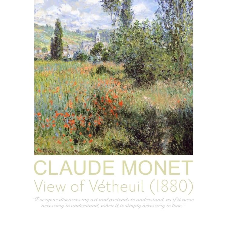CLAUDE MONET | View of Vétheuil (1880) POSTER