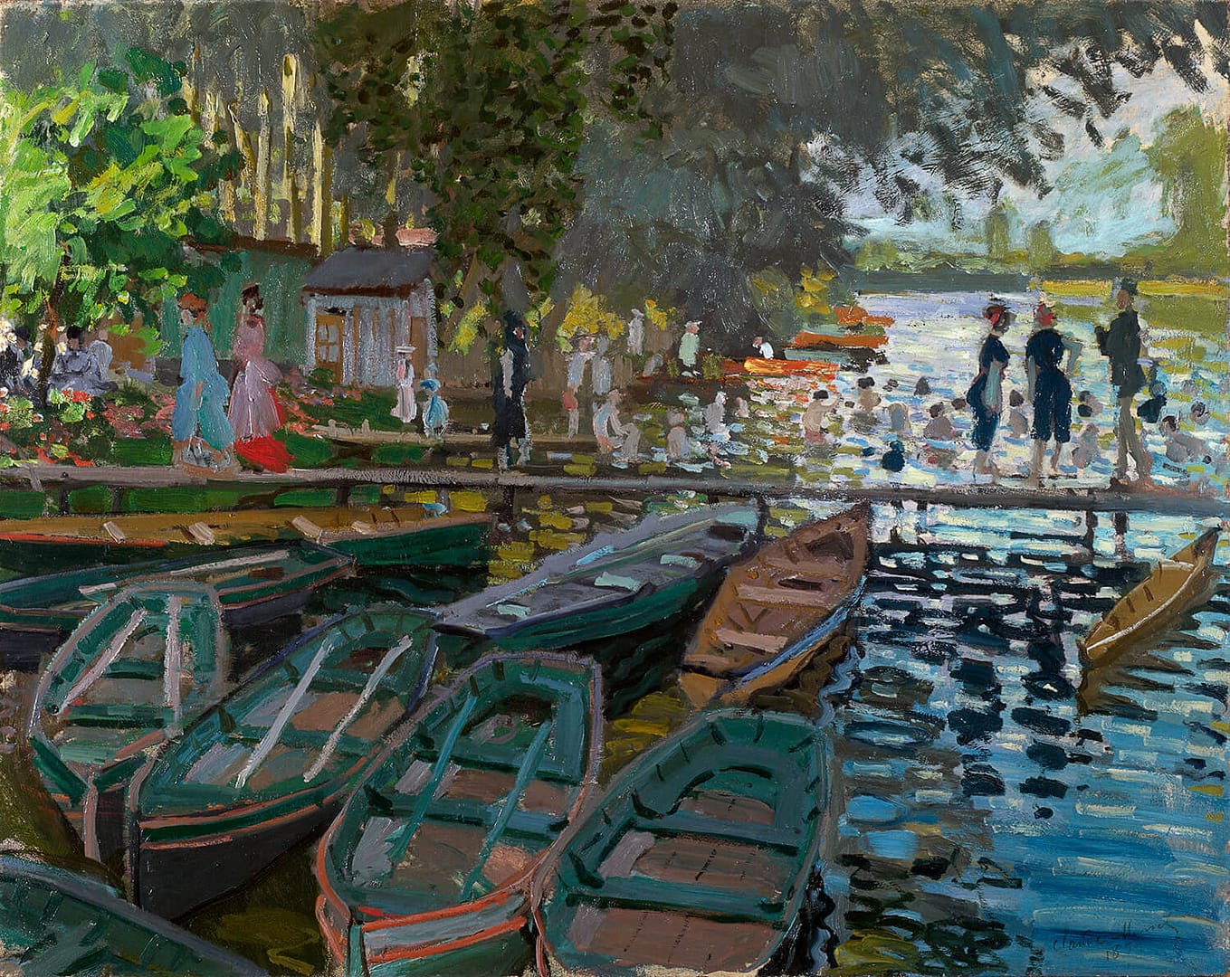 Bathers at la Grenouillère (1869) | Claude Monet | FREE DIGITAL DOWNLOAD