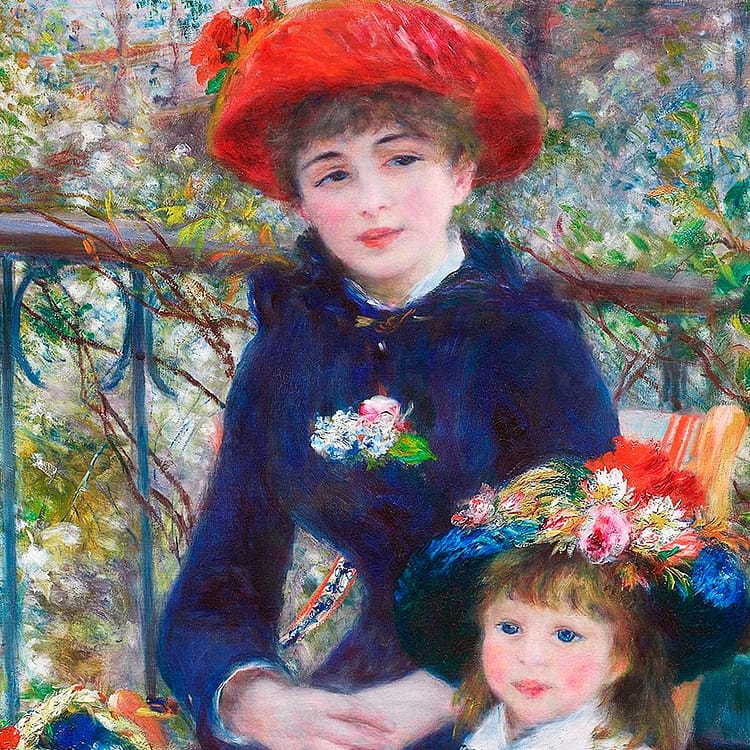 Two Sisters On the Terrace (1881) | Pierre Auguste Renoir | FREE DIGITAL DOWNLOAD