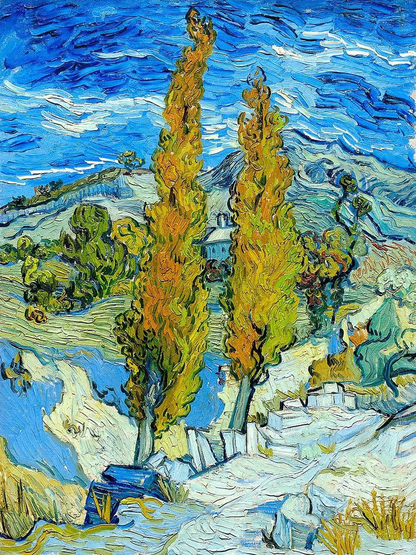 Two Poplars at Saint-Rémy (1889) | Vincent Van Gogh | FREE DIGITAL DOWNLOAD