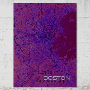 BOSTON MAP ART POSTER